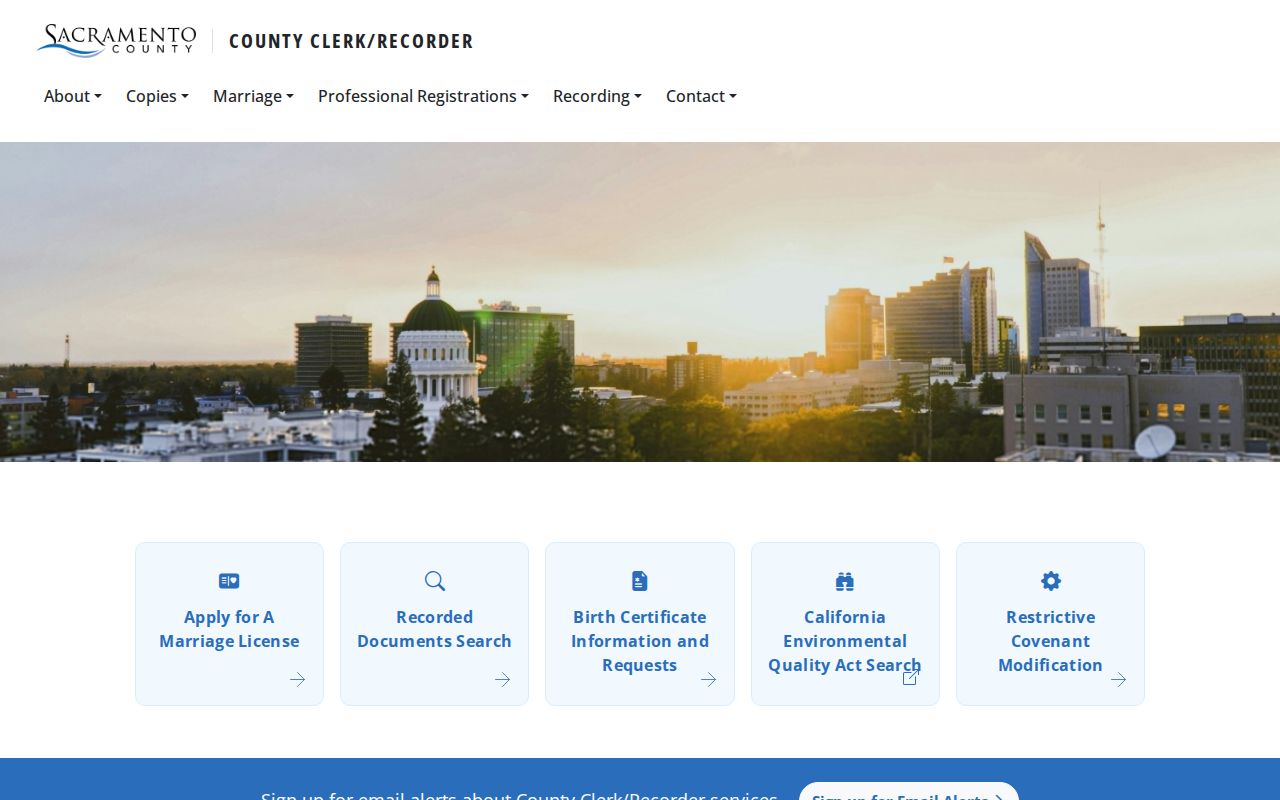 Rancho Cordova residents directory view of the Sacramento County Clerk Recorder