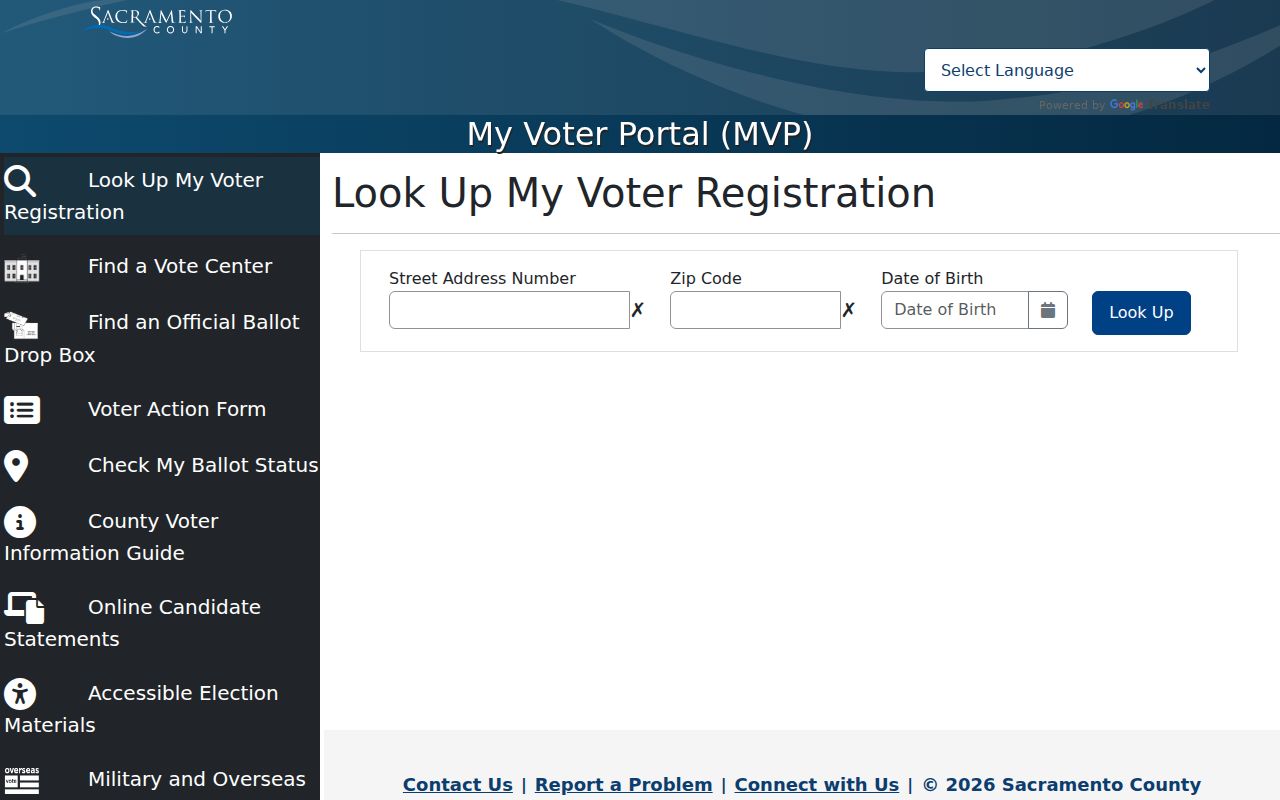 Rancho Cordova residents directory view of the Sacramento County voter lookup