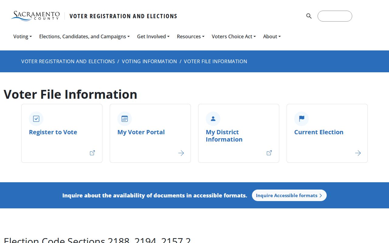 Rancho Cordova neighbors Sacramento County voter file information