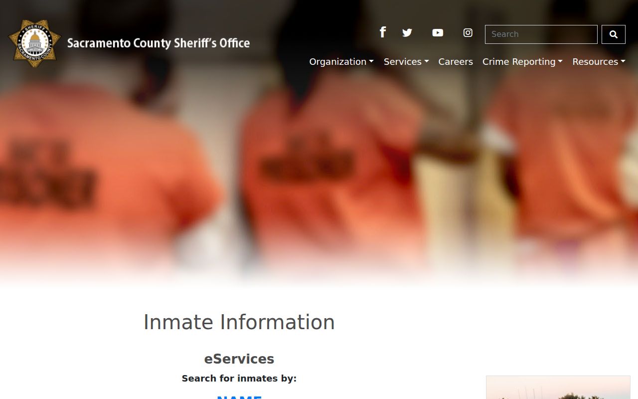 Rancho Cordova neighbors Sacramento Sheriff inmate information search